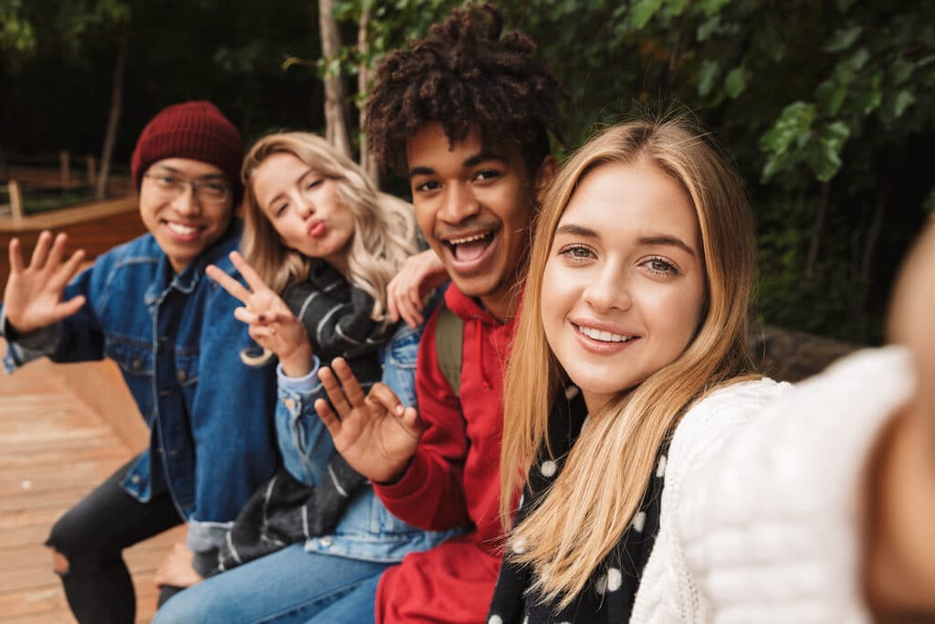 teens taking a selfie