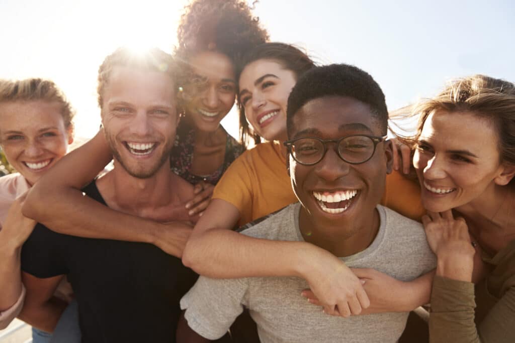 Group of young people smiling