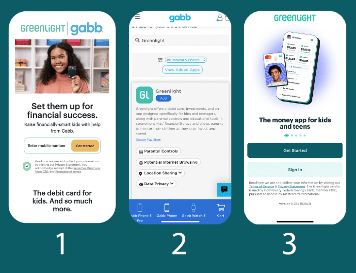 3 steps to set up greenlight on gabb