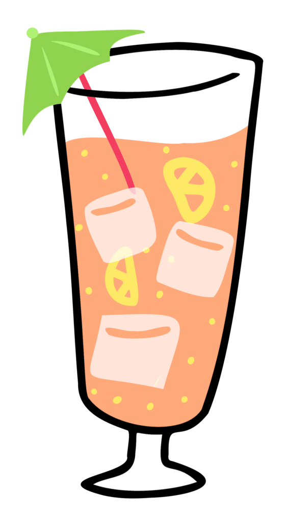 pink lemonade with umbrella illustration